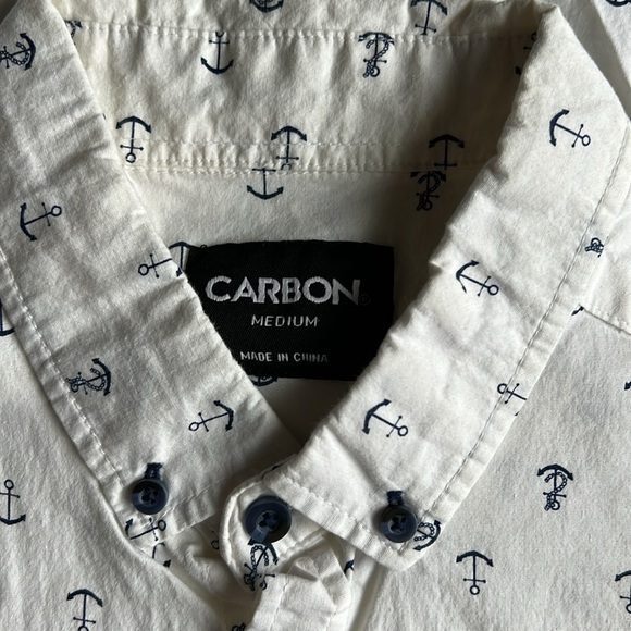 Men’s Carbon Short Sleeve Button Up Medium - Picture 3 of 3